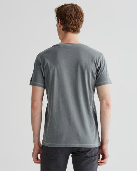 Bawełniany t-shirt męski z nadrukiem i okrągłym kołnierzykiem regular fit