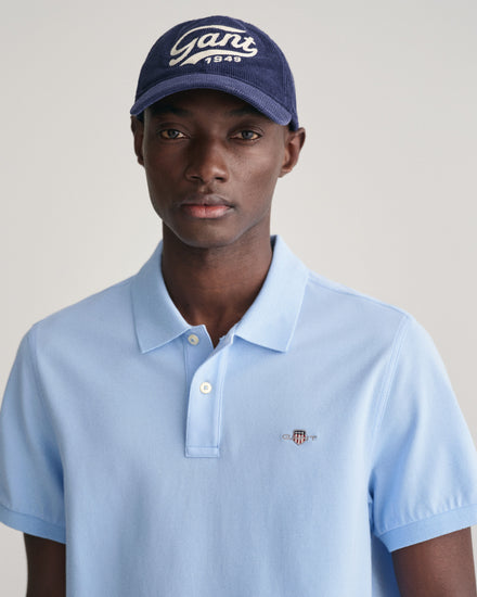 Koszulka polo męska z krótkim rękawem regular fit niebieska