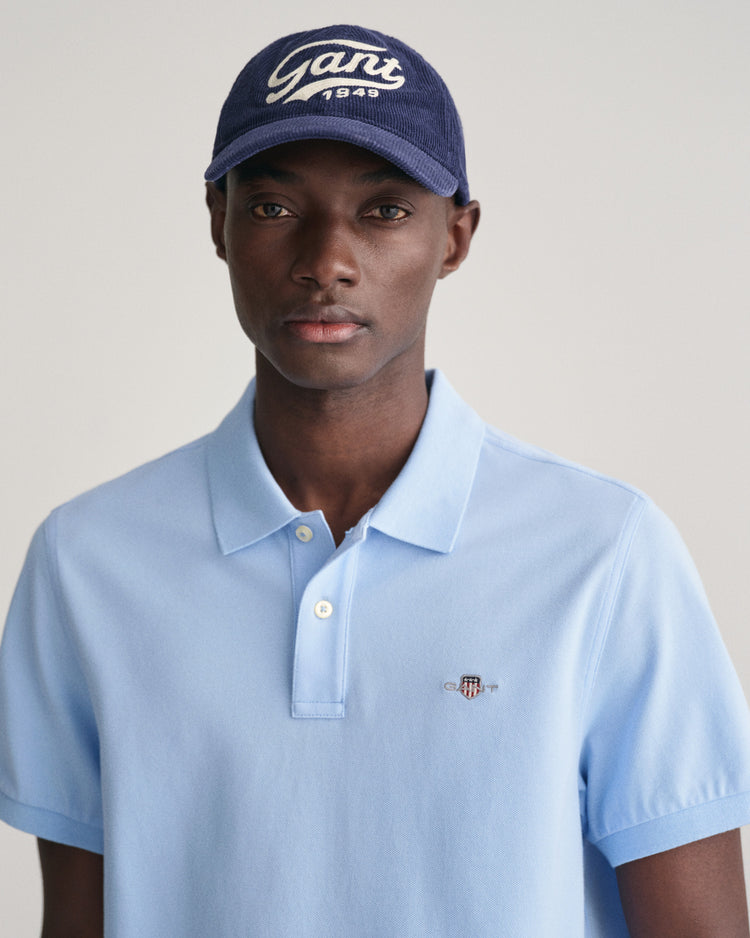 Koszulka polo męska z krótkim rękawem regular fit niebieska