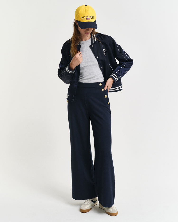Spodnie damskie straight fit granatowe