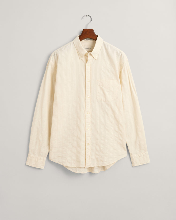 Bawełniana koszula męska w paski z długim rękawem relaxed fit