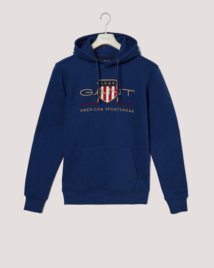 Bluza męska z kapturem regular fit granatowa