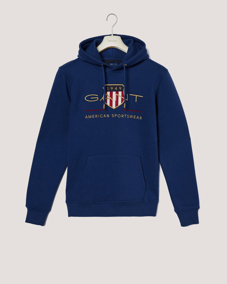 Bluza męska z kapturem regular fit granatowa