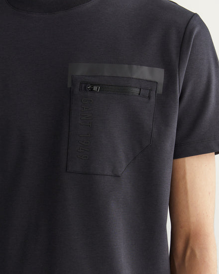 T-shirt męski z nadrukiem regular fit czarny