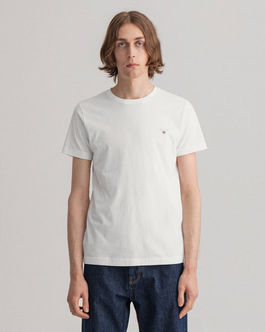 Męski biały t-shirt slim fit