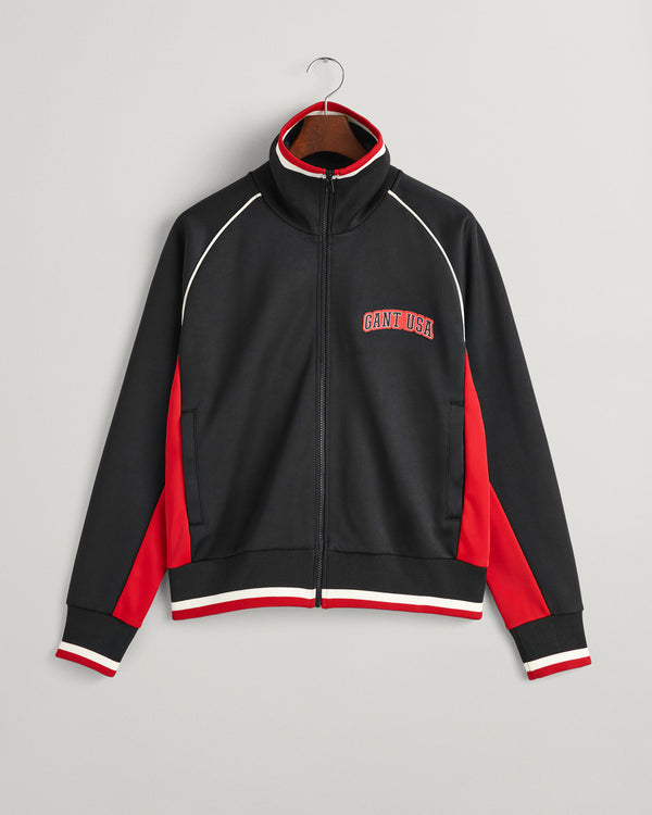 Bluza męska z nadrukiem z zamkiem relaxed fit czarna