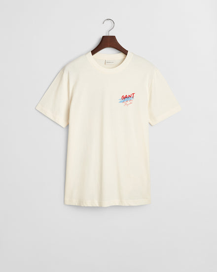 T-shirt męski z nadrukiem okrągły kołnierzyk regular fit