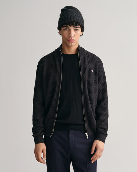 Bawełniany sweter rozpinany męski z zamkiem regular fit szary