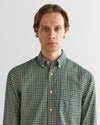 Bawełniana koszula męska w kratkę z długim rękawem regular fit zielona