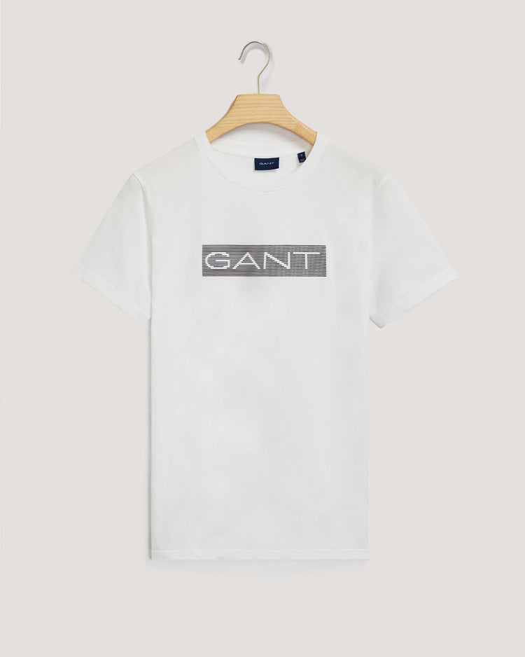 Bawełniany t-shirt męski z nadrukiem okrągły kołnierzyk regular fit