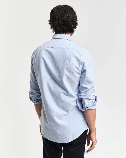 Koszula męska z długim rękawem slim fit niebieska