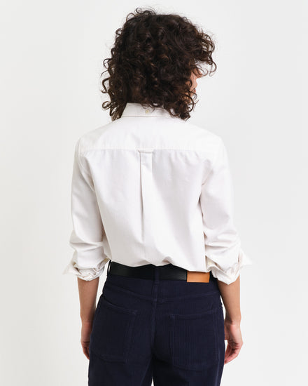 Koszula damska z długim rękawem regular fit biała