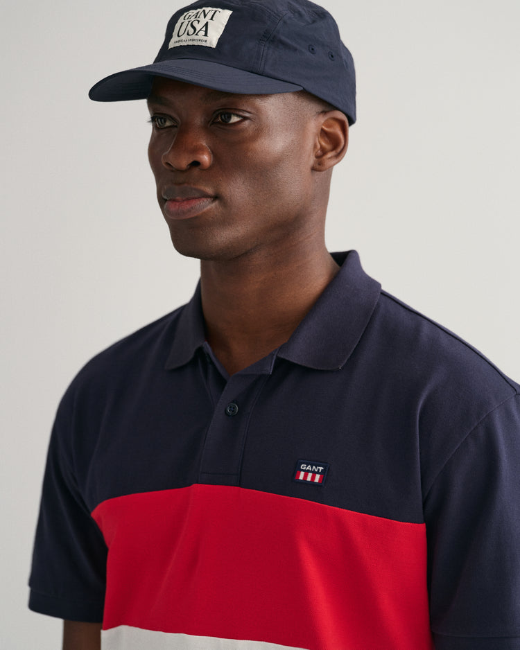 Męski granatowy relaxed fit z logo polo