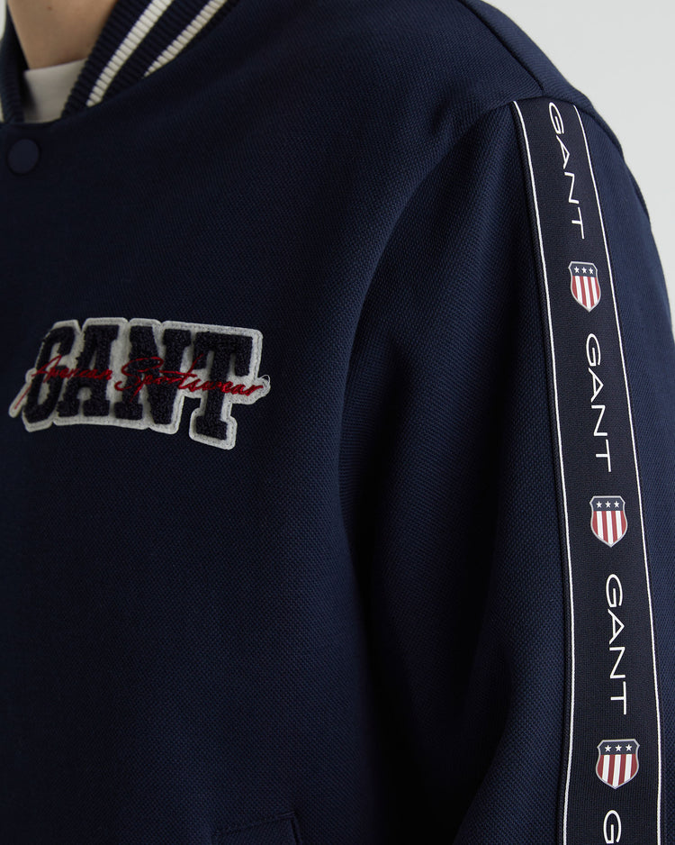 Kurtka męska z nadrukiem ze stójką z długim rękawem regular fit