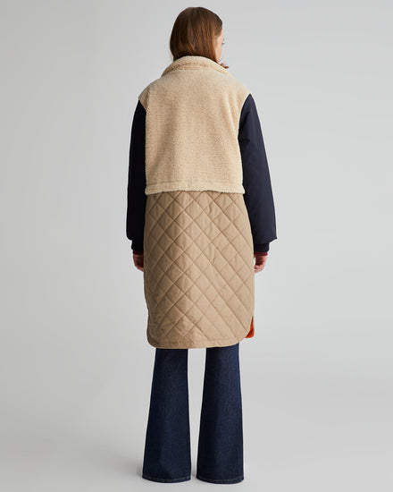 Kurtka damska z nadrukiem z kołnierzem ze stójką regular fit beżowa