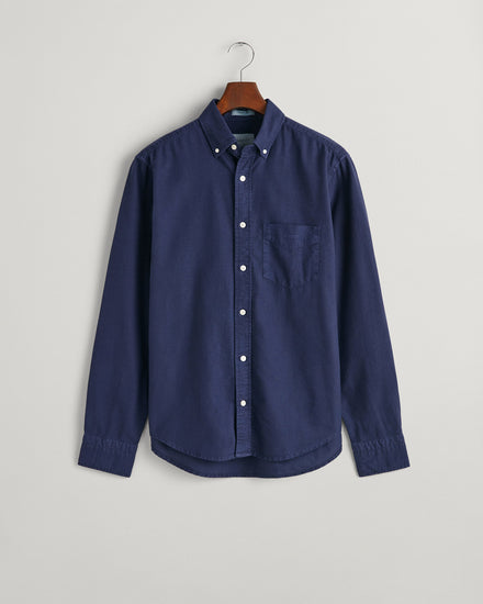 Bawełniana koszula męska z długim rękawem regular fit granatowa