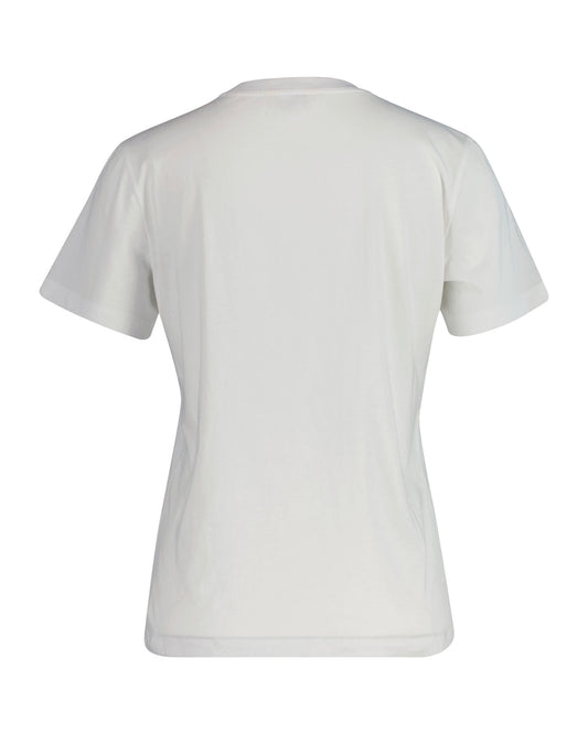 Bawełniana koszulka damska z nadrukiem okrągły kołnierzyk regular fit