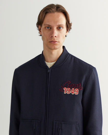 Kurtka męska z nadrukiem ze stójką z długim rękawem oversize fit