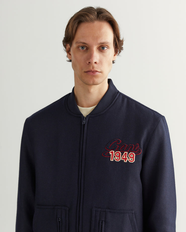 Kurtka męska z nadrukiem ze stójką z długim rękawem oversize fit