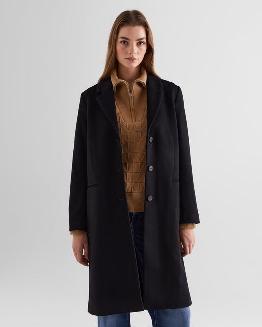 Kurtka damska z klasycznym kołnierzem i długim rękawem regular fit