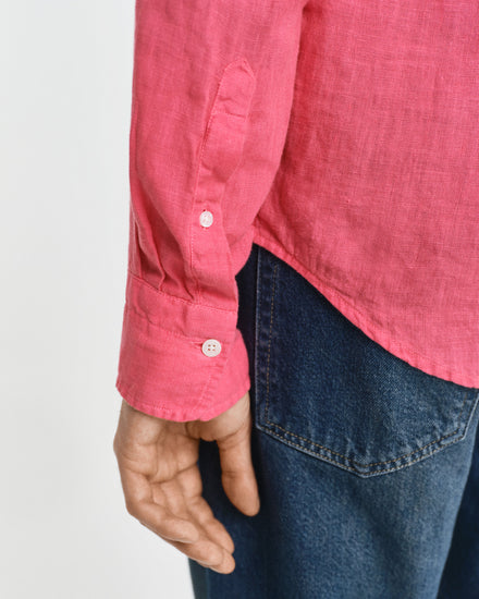 Koszula męska z długim rękawem regular fit różowa
