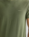 T-shirt męski z okrągłym kołnierzykiem slim fit zielony