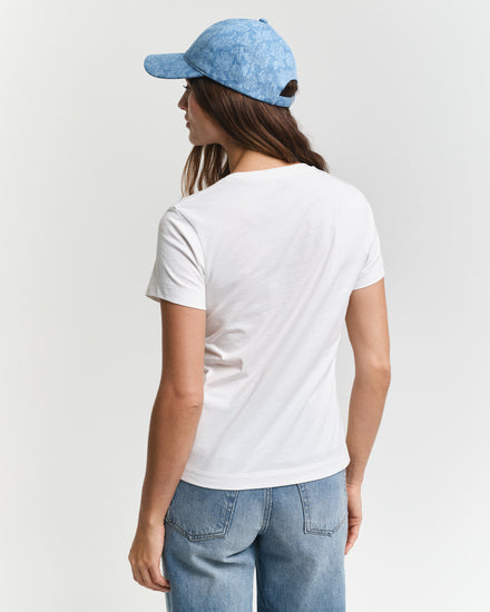 Koszulka damska z okrągłym dekoltem regular fit biała