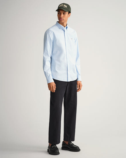 Koszula męska z długim rękawem slim fit niebieska