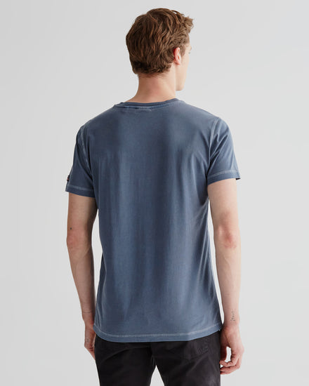 Bawełniany t-shirt męski z nadrukiem okrągły kołnierzyk regular fit