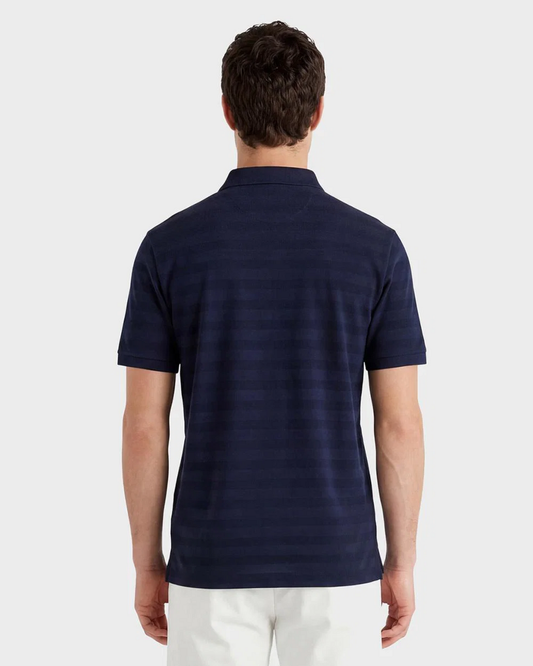 Bawełniana polo męska w paski z krótkim rękawem regular fit
