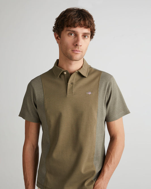 Bawełniane polo męskie z krótkim rękawem i kołnierzykiem polo regular fit