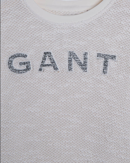 Bluza damska z nadrukiem relaxed fit kremowa