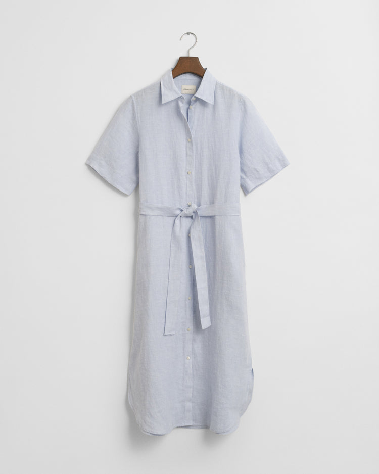 Sukienka damska z krótkim rękawem i kołnierzykiem w szpic regular fit