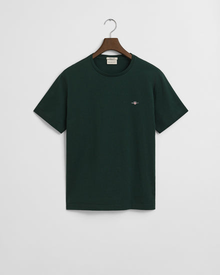 T-shirt męski z okrągłym dekoltem regular fit zielony