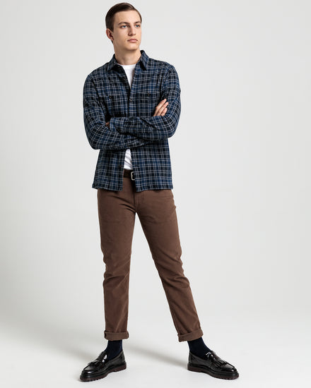 Kurtka koszulowa męska jersey w kratę