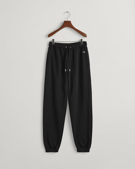 Spodnie dresowe damskie z nadrukiem relaxed fit czarne
