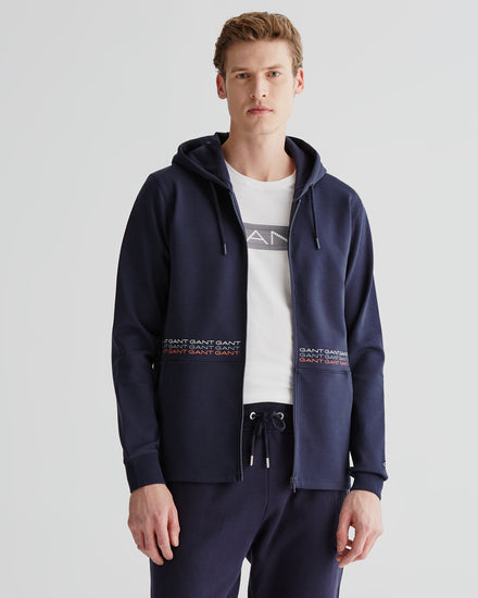 Męska granatowa bluza z kapturem o regularnym kroju