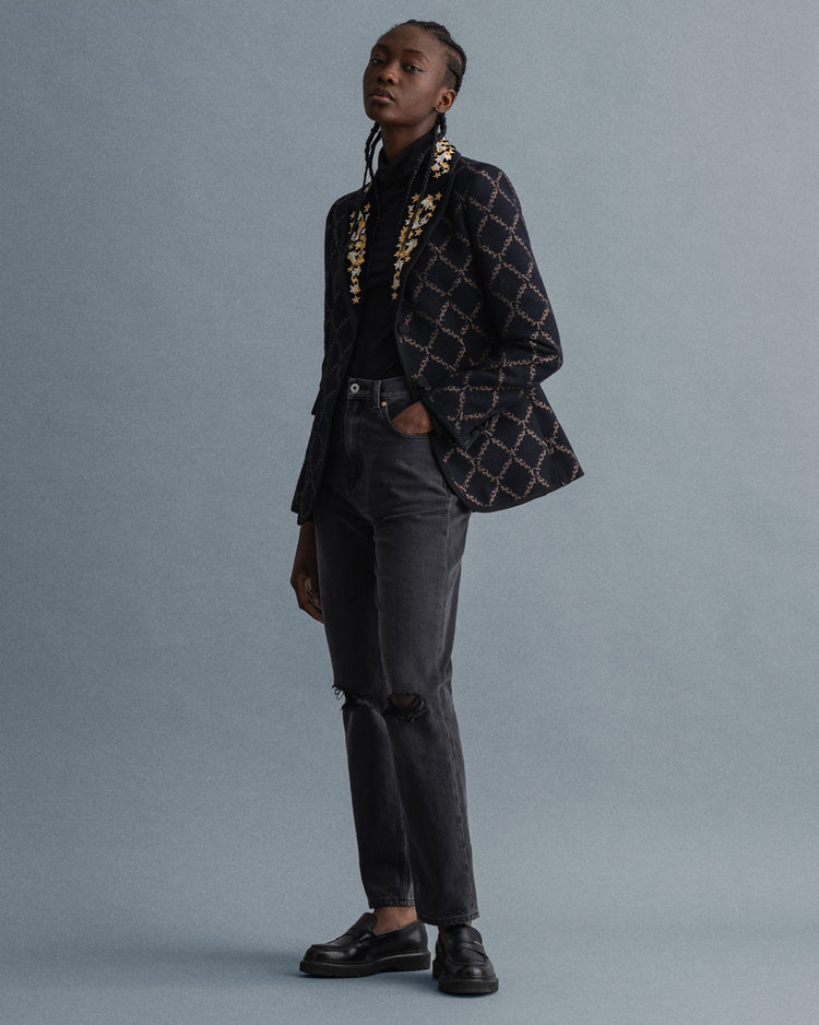 Bawełniane spodnie jeansowe damskie slim fit czarne