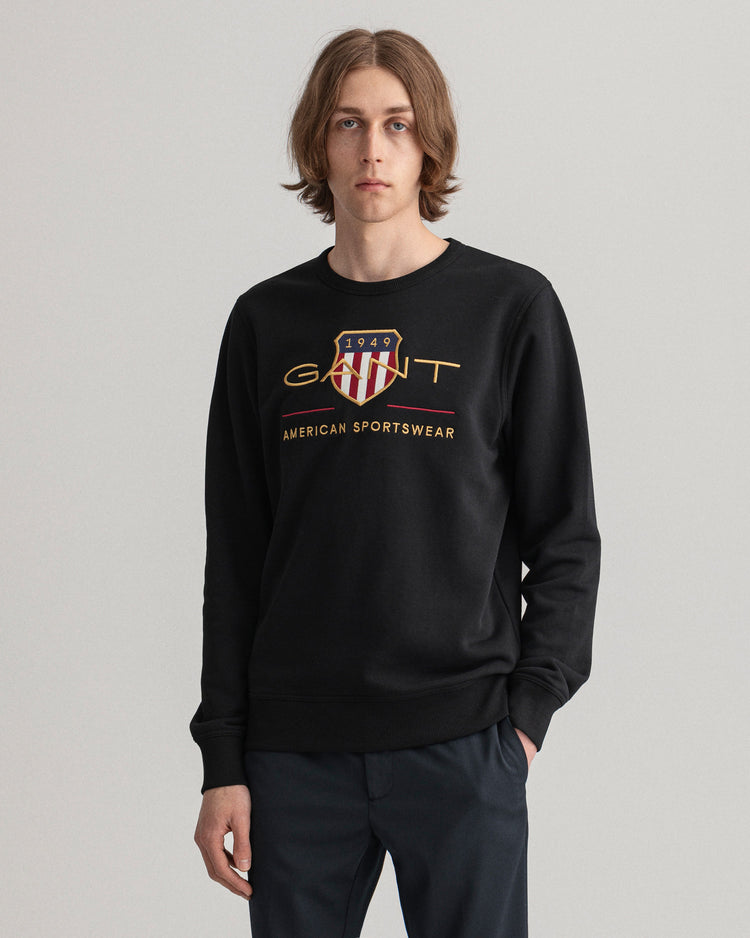 Bluza męska z nadrukiem regular fit czarna
