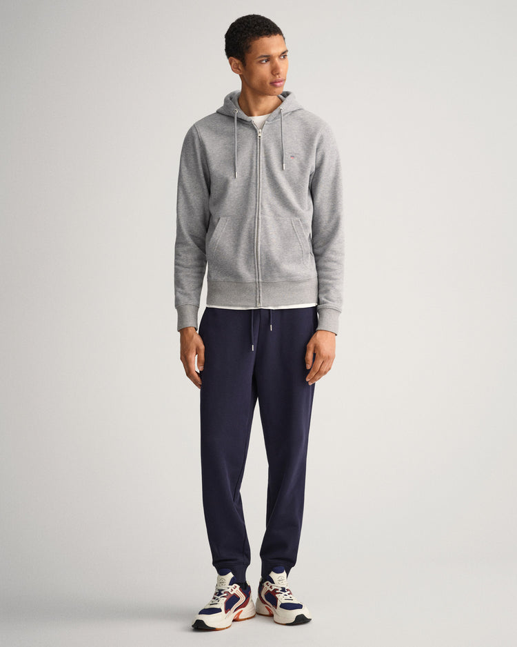 Męska szara bluza z kapturem o regularnym kroju