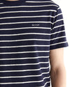T-shirt męski w paski z okrągłym kołnierzykiem regular fit