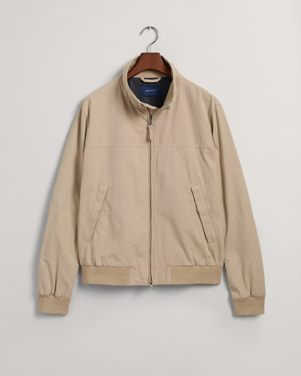 Kurtka męska z zamkiem i długim rękawem regular fit beżowa