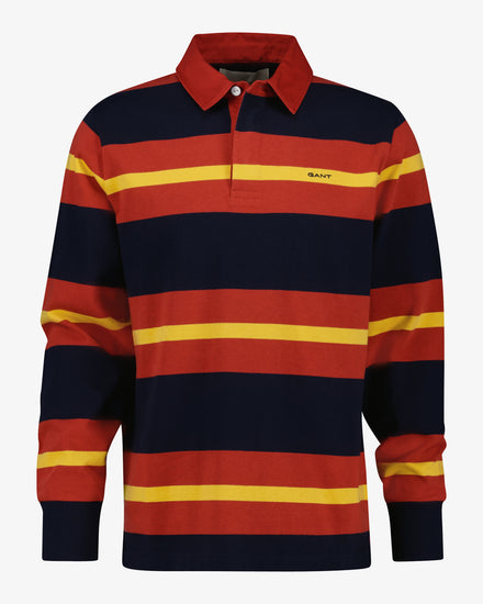 Bawełniane polo męskie z guzikami z długim rękawem regular fit