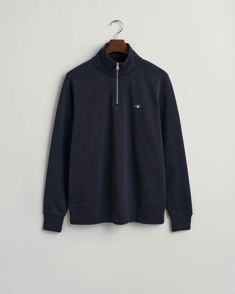 Bluza męska z zamkiem do połowy regular fit granatowa