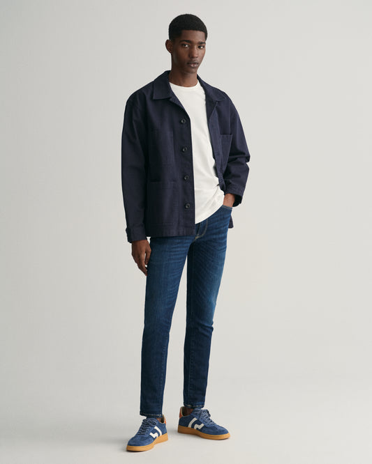 Spodnie jeansowe męskie extra slim fit granatowe