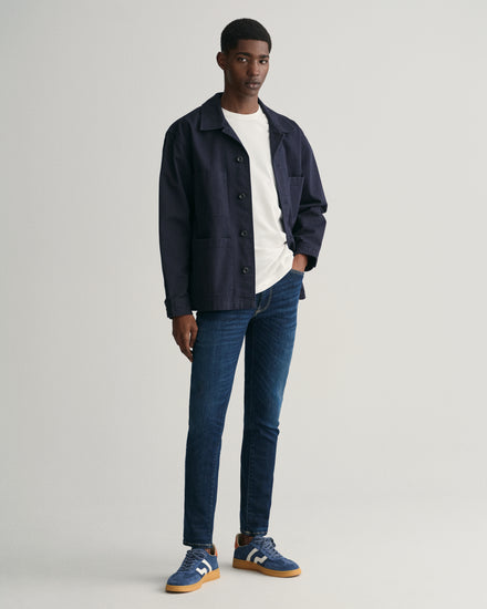 Spodnie jeansowe męskie extra slim fit granatowe