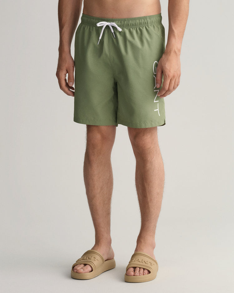 Męskie zielone szorty kąpielowe z logo