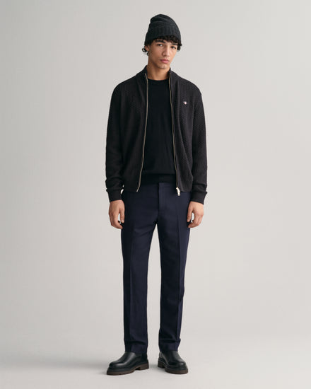 Bawełniany sweter rozpinany męski z zamkiem regular fit szary