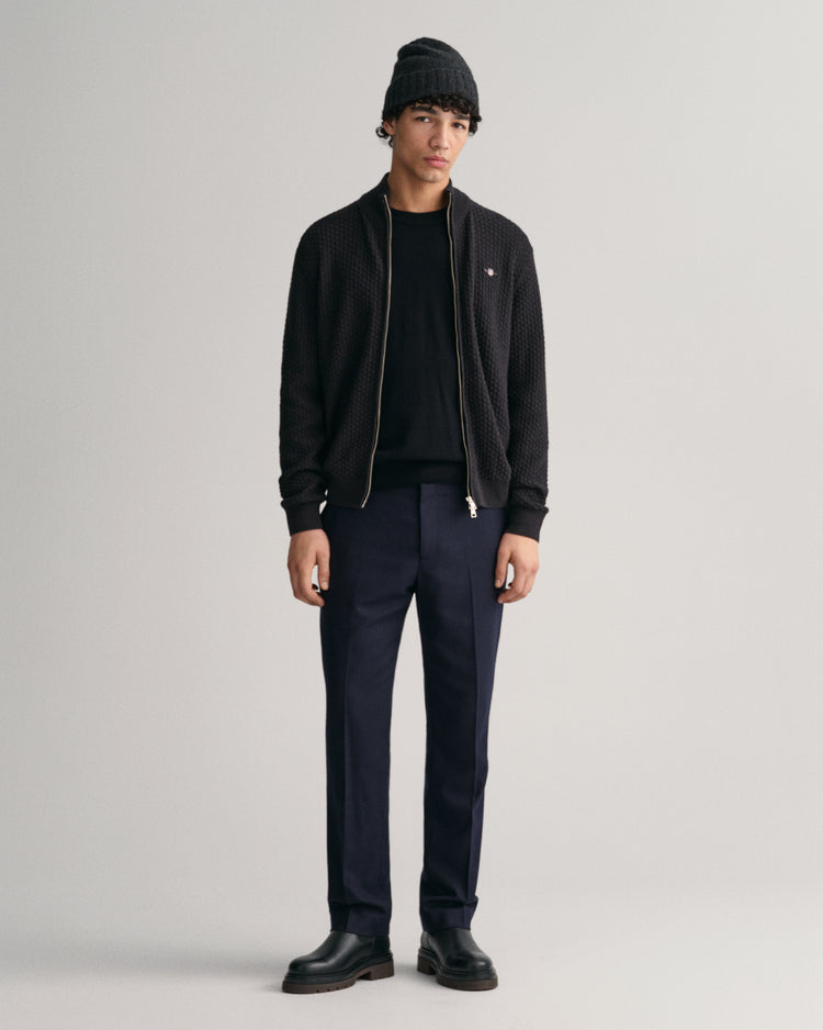 Bawełniany sweter rozpinany męski z zamkiem regular fit szary