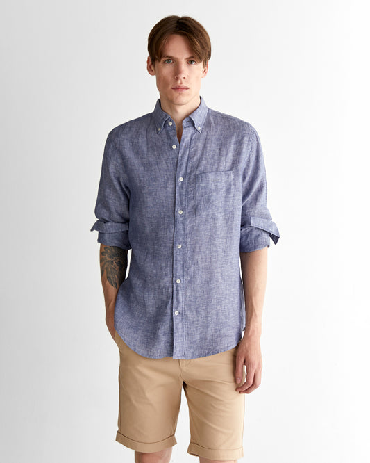 Koszula męska z długim rękawem regular fit niebieska